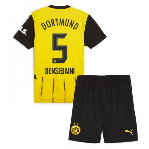 Fotballdrakt Barn Borussia Dortmund Ramy Bensebaini #5 Hjemmedraktsett 2024-25 Kortermet (+ Korte bukser)